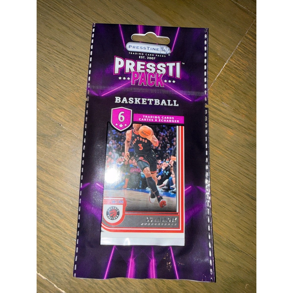 Presstine Pressti Pack Basketball Trading Cards 6 Count OG Anunoby Raptors NBA